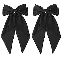 Vista 23 de SUSULU 6 piezas lazos grandes para el cabello, clips de hebilla con lazo grande para mujeres y niñas, moño francés para el cabello con cola larga