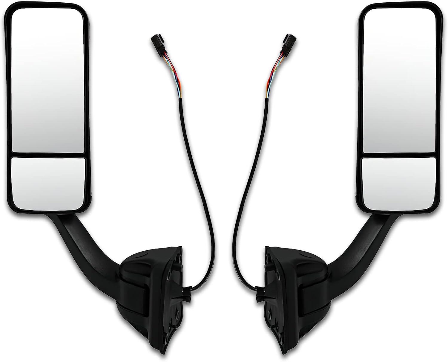 KOZAK Heated Door Side Mirrors Black Set (Left Driver and Right Passenger Side) Compatible with Cascadia 2008-2017 PLUS Logo Emblem, 2x 22 inch Windshield Wipers and Vest