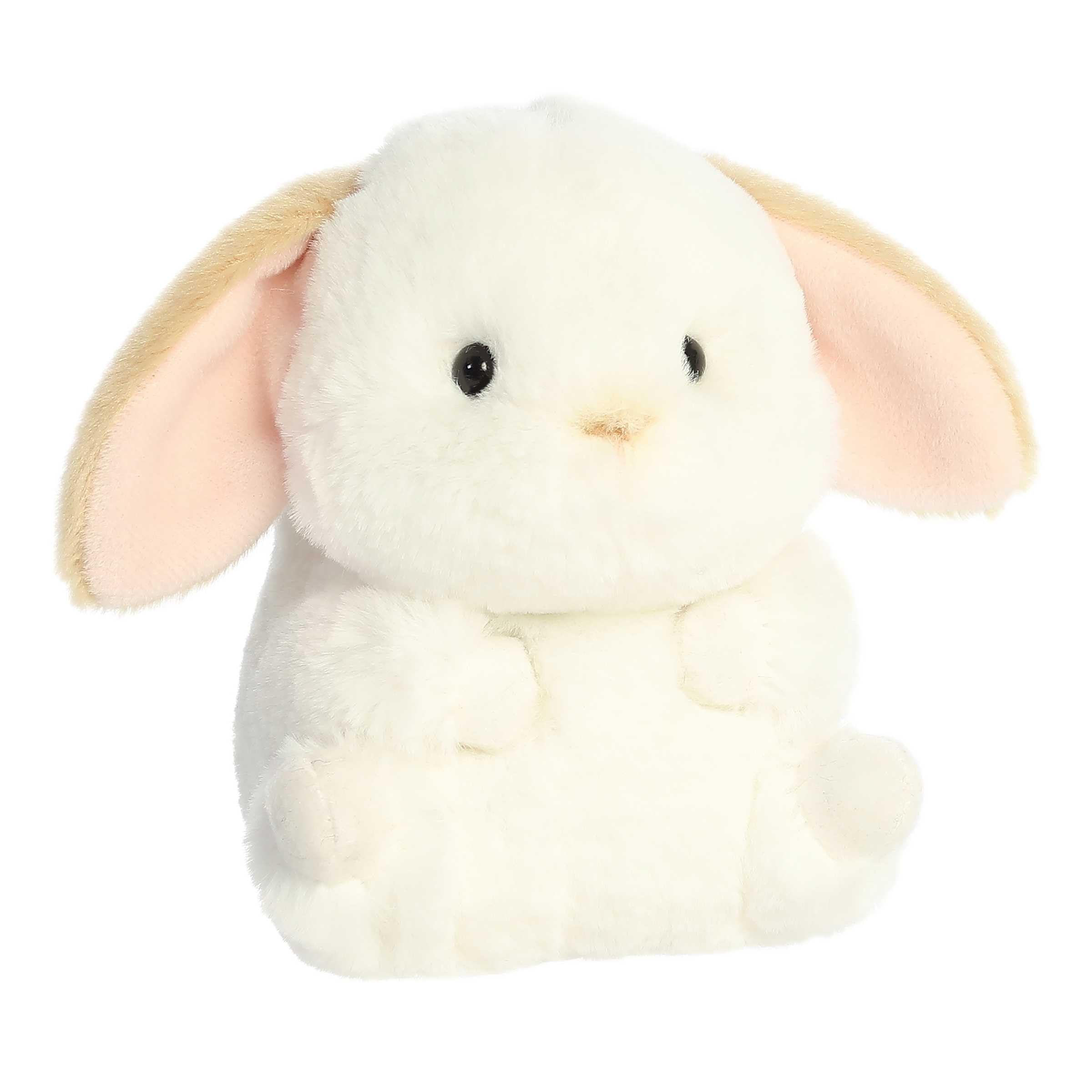 Aurora Round Rolly Pet Bouncy Bunny Stuffed Animal - Adorable Companions - On-The-Go Fun - White 5 Inches