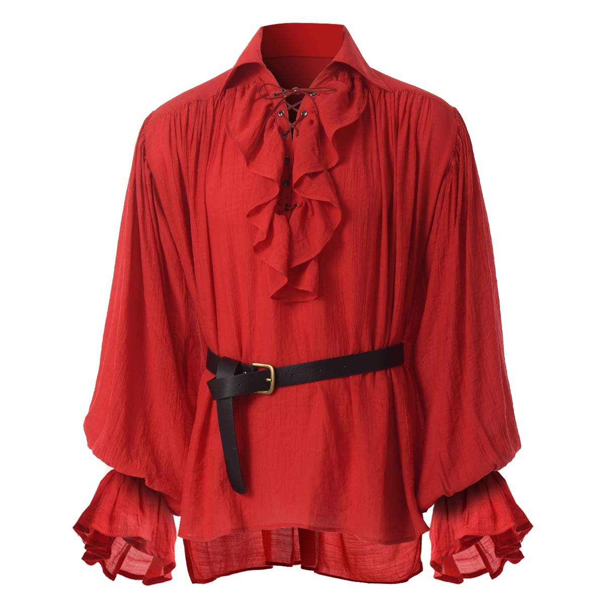 GRACEART Men Medieval Pirate Shirt Women Vampire Renaissance Shirts Nordic Captain Victorian Tops