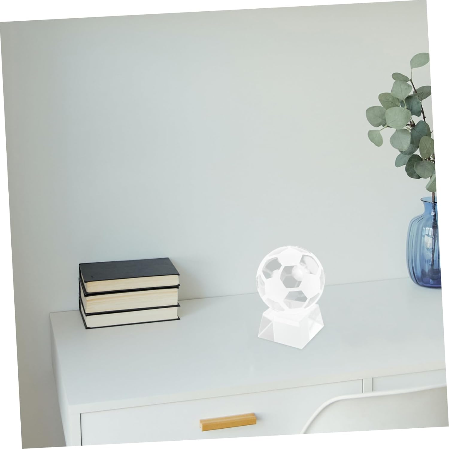 Unique Crystal Soccer Ball Stand Football Decoration Football Ornament for Party