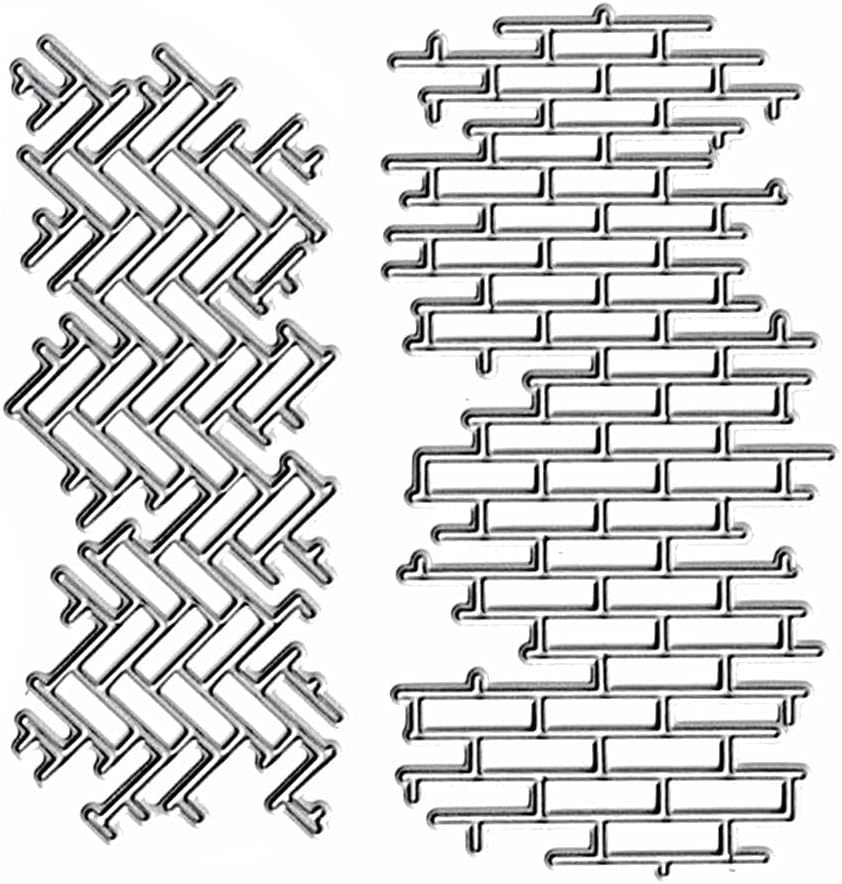 Amazon.com: Metal 2pcs Irregular Grid Die Cuts, Wall Brick Cutting Die ...