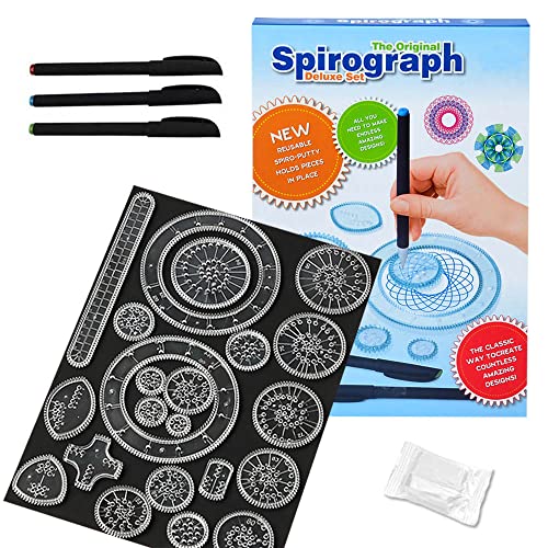 Spirograph Original, Espirógrafo Deluxe Set, para Adultos y Niños, 28 Piezas Cover