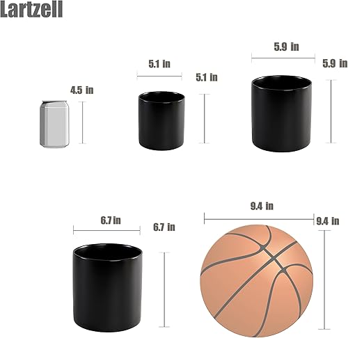 Miniatura 5 de Macetas de cerámica negra de 5.1 pulgadas para plantas de interior y exterior, maceta con orificio de drenaje, macetas modernas mate para oficina en