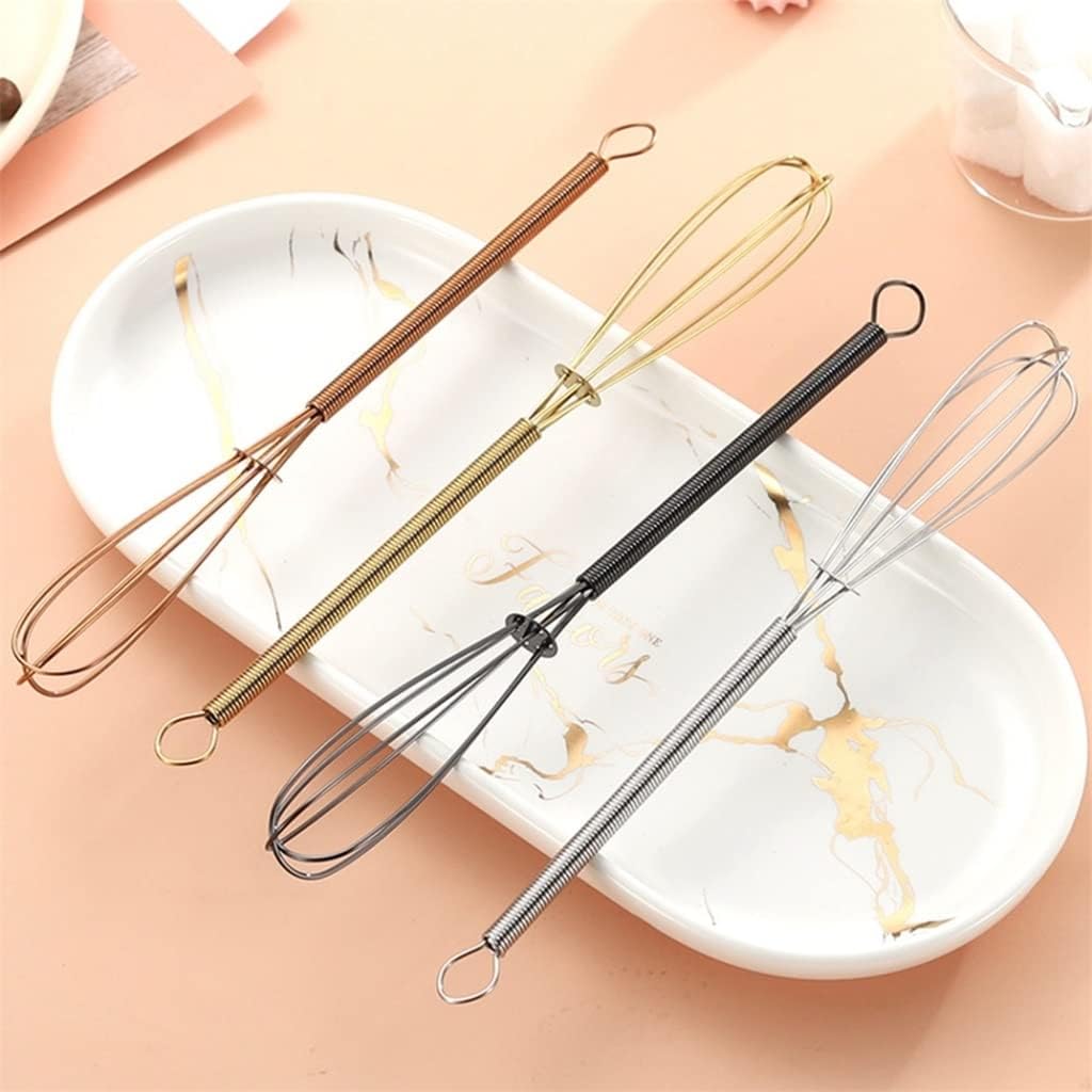 Kitchen Egg Whisk Stainless Steel Manual Mini Beater Baking for Blending Tools Accessories Tool(white-Fruit peach5,19.5cm)