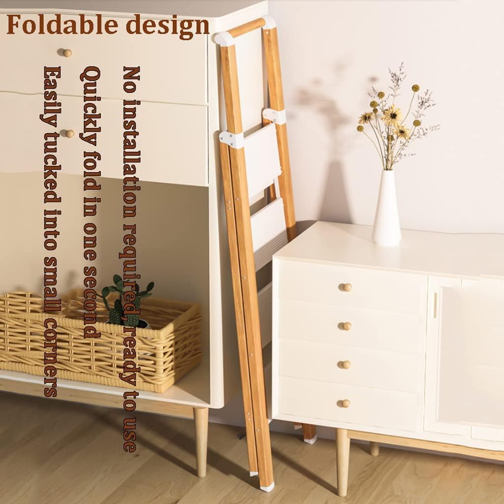 Stylish Telescoping Ladders Wide Step Ladders with Armrests Folding Ladder Easy Storage Home Step Ladders 330 Lbs