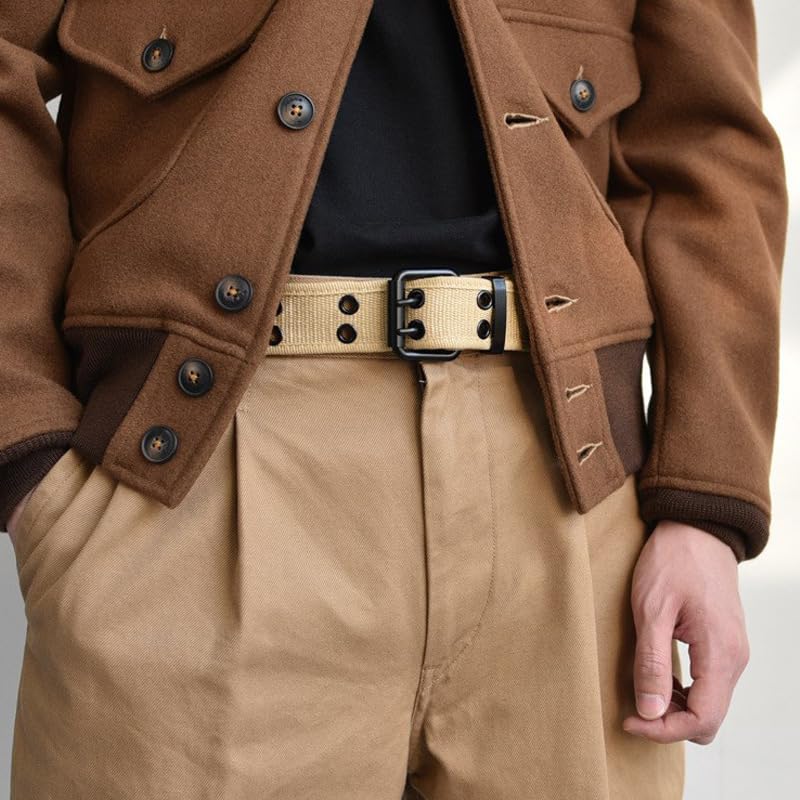 Canvas Double Tie Hole Belt No Need To Punch Holes Everyday Versatile Style Belt3