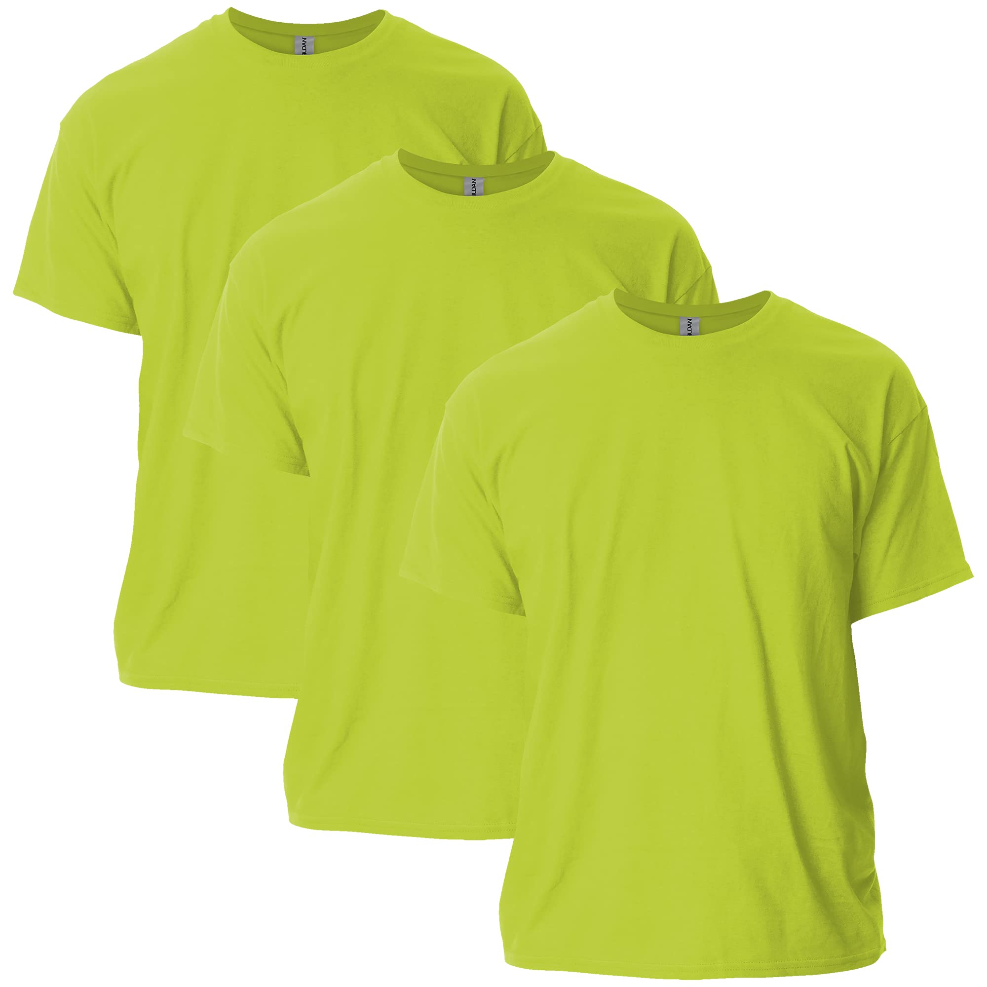 Gildan Men's Ultra Cotton T-Shirt, Style G2000, Multipack, Safety Green (3-Pack), XXL (Pack of 3)