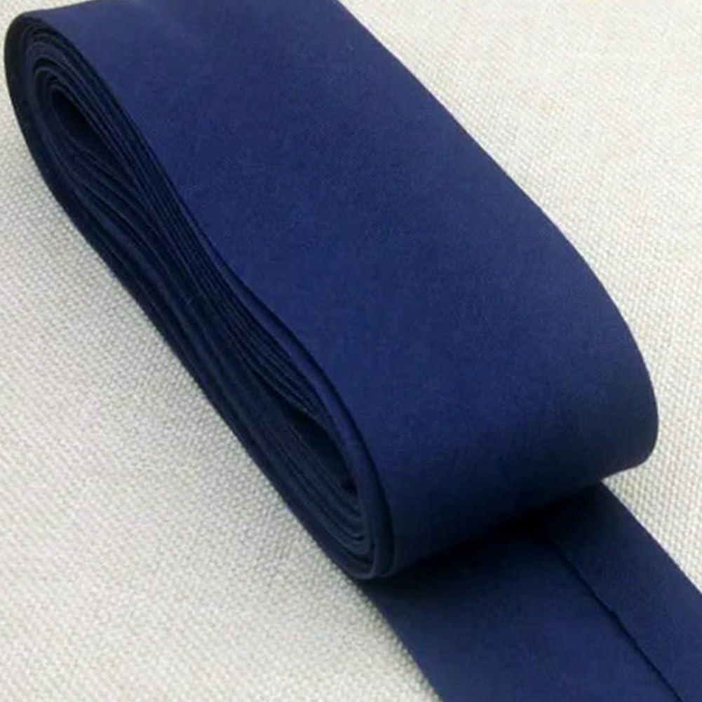 Viciyoo Navy Blue Cotton Bias Binding Tape Size 4Cm 40Mm 5 Meters Super Wide Fold Tape Diy Handmade Sewing Material Cloth Tape Ribbon