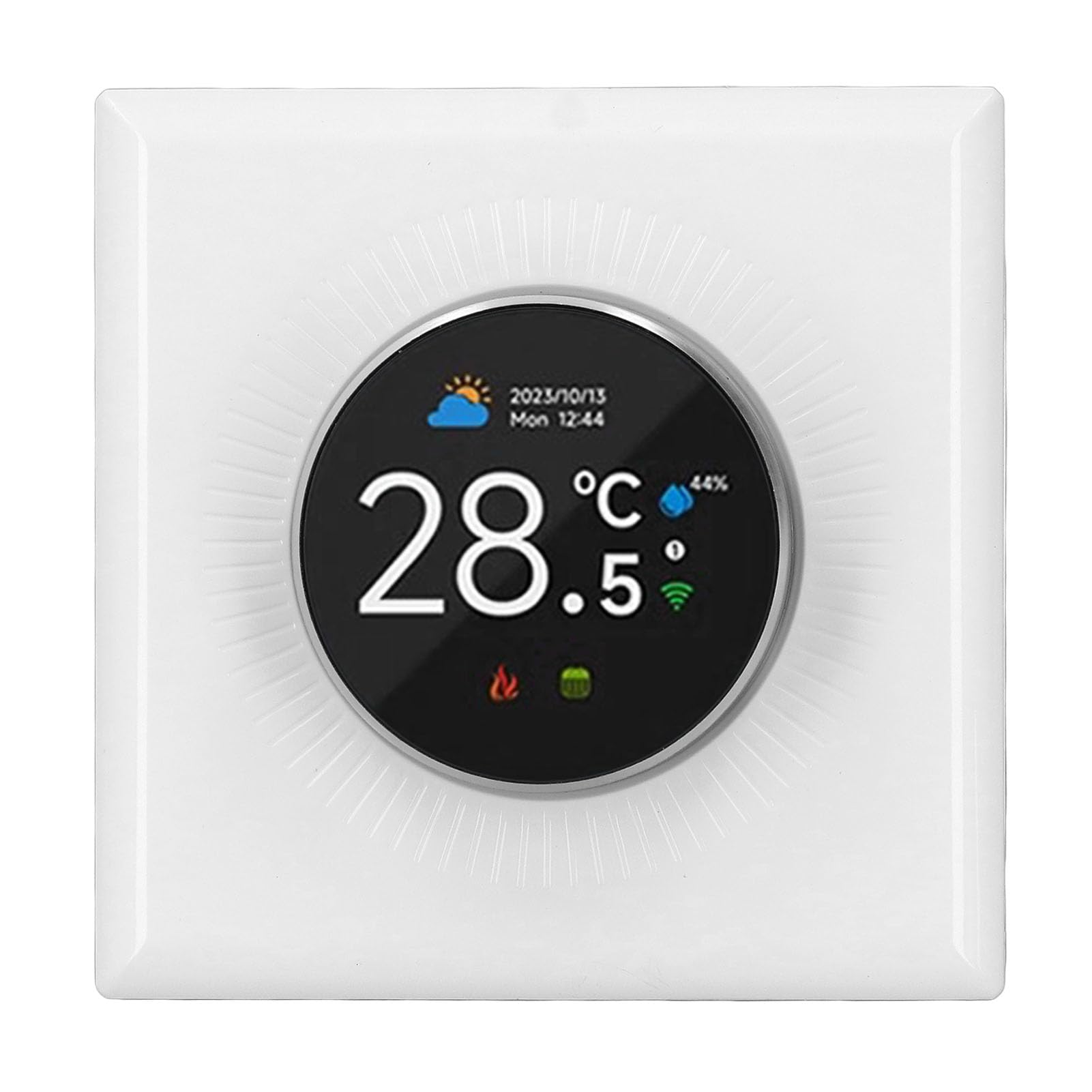 Termostato WiFi Intelligente, Regolatore di Temperatura Programmabile Settimanale per Riscaldamento Elettrico 16A, Anelli di Luce Artistica, Alta Precisione, Termostato a