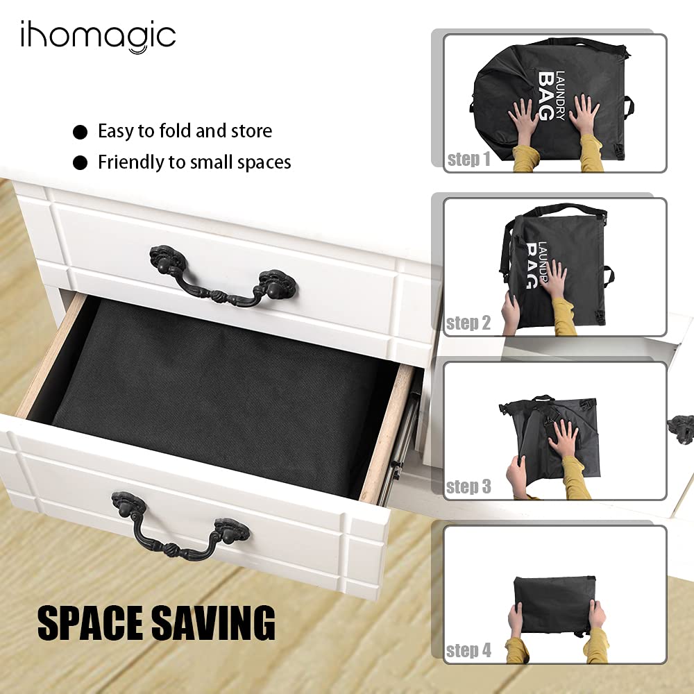 Cesto Portabiancheria 125L | Pieghevole Con Manico | Per Bagno O Camera | Viola