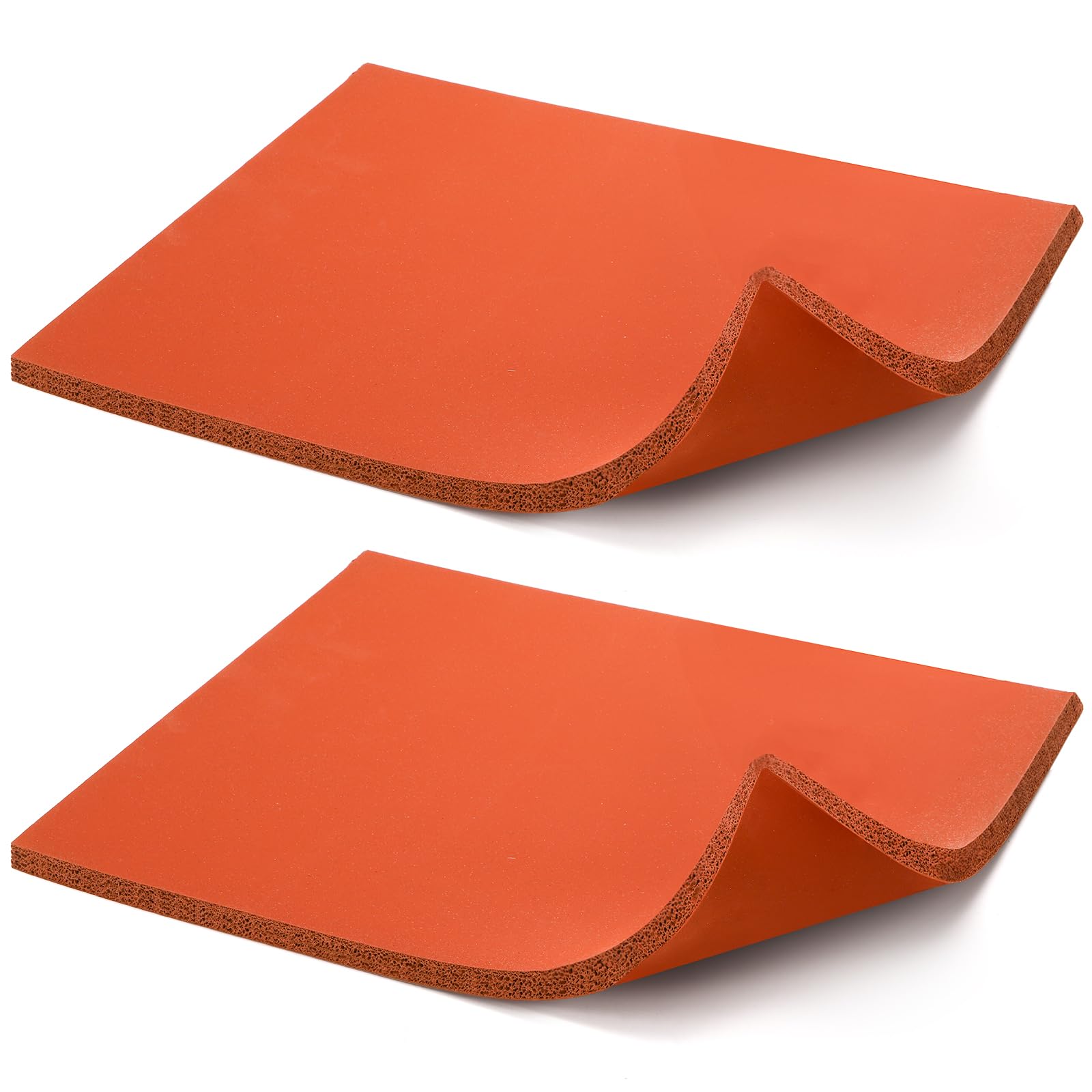 WRINGKIT - Juego de 2 alfombrillas de silicona para prensado térmico (15 x 12 pulgadas), lavables, de doble cara, de 0,34 pulgadas de grosor, para planchado de vinilo, aislamiento, transferencia, manualidades, planchado de camisetas, color rojo
