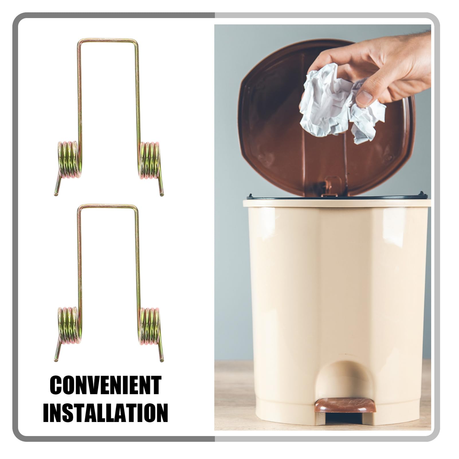 HOLIDYOYO Replacement Torsional Spring for Garbage Can Lid 6pcs Small Metal Springs Easy Install for Trash Can Repair