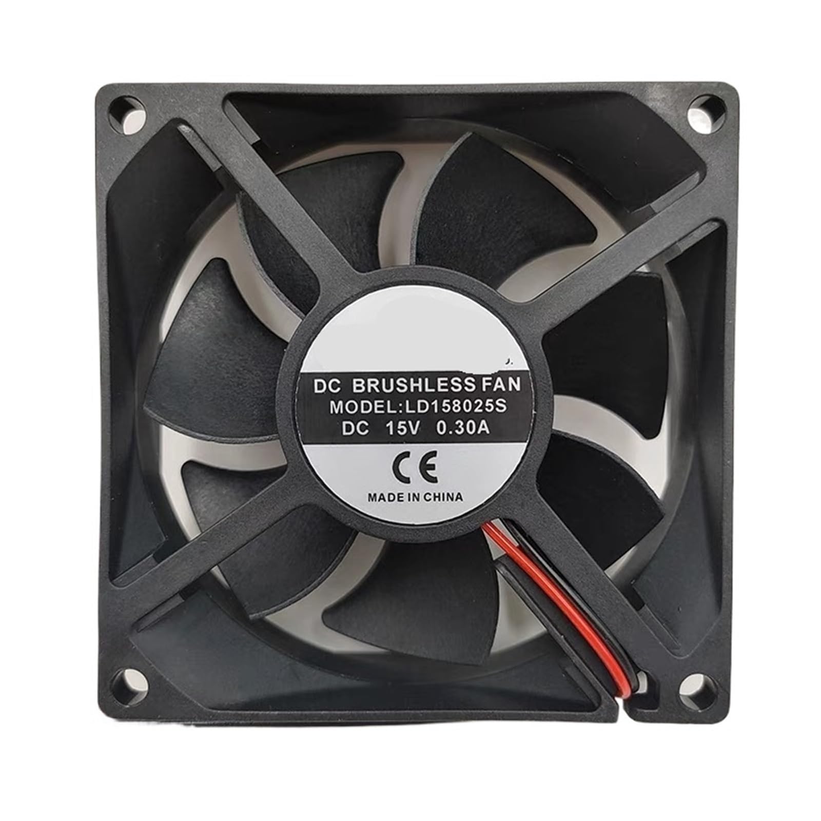 Ventilador de refrigeración LD158025S para servidor de 15 V con 2 cables y 80x80x25 mm