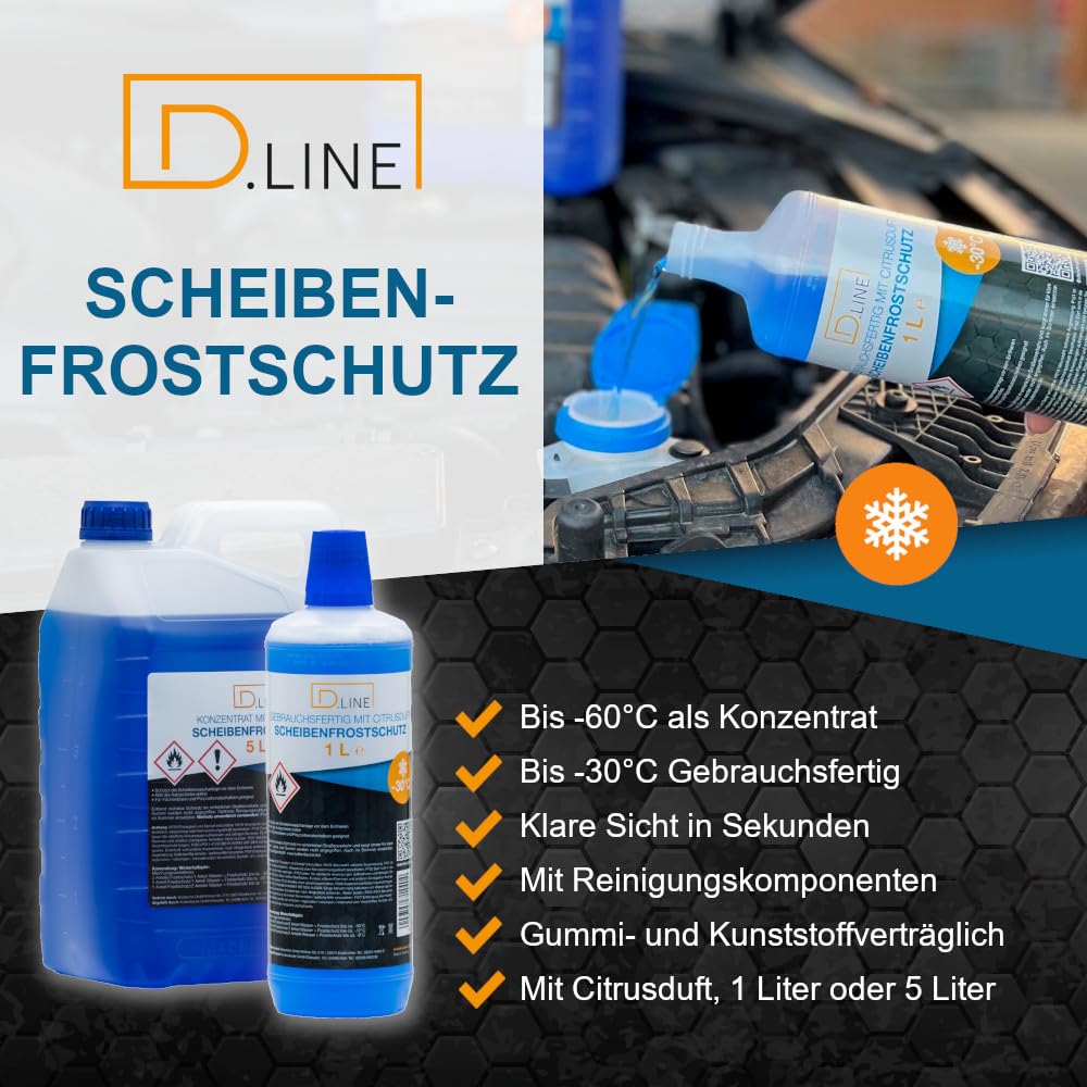 D.LINE Scheibenfrostschutz gebrauchsfertig -30°C, 20 Liter | Citrusduft
