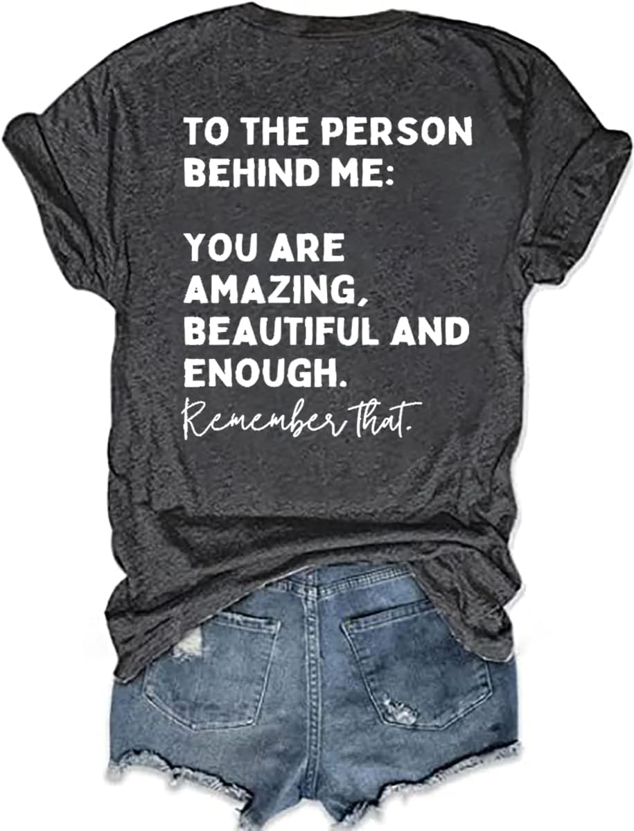You Matter to The Person Behind Me T-Shirt Women Casual Short Sleeve V-Neck Shirts Tops Inspirational Graphic Tee - Image 5