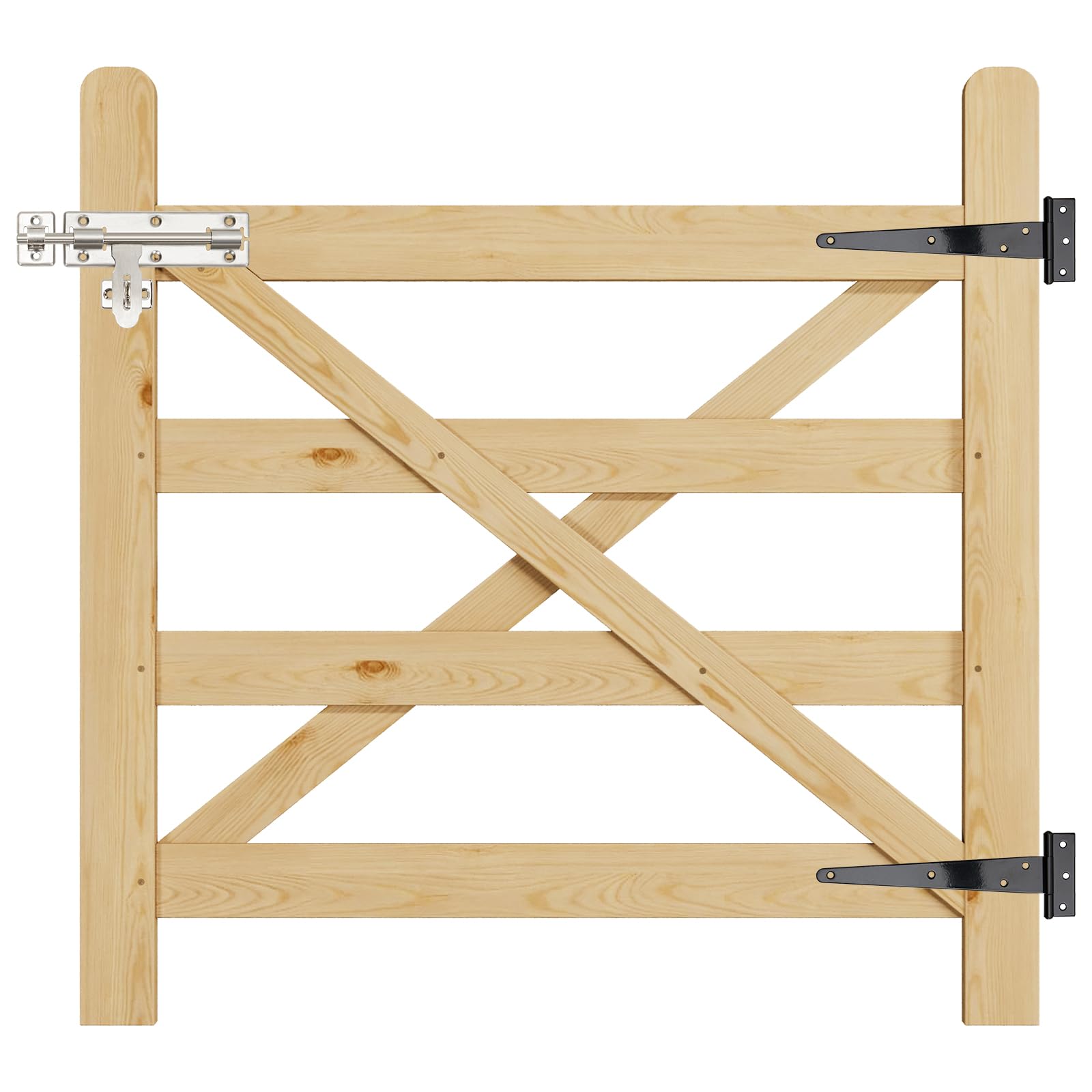 INMOZATA Garden Gate Wooden Pedestrian Gate with Gate Lock and Hinge, 3ft Wide x 3ft High (90cm Wide*90cm High) — view 21