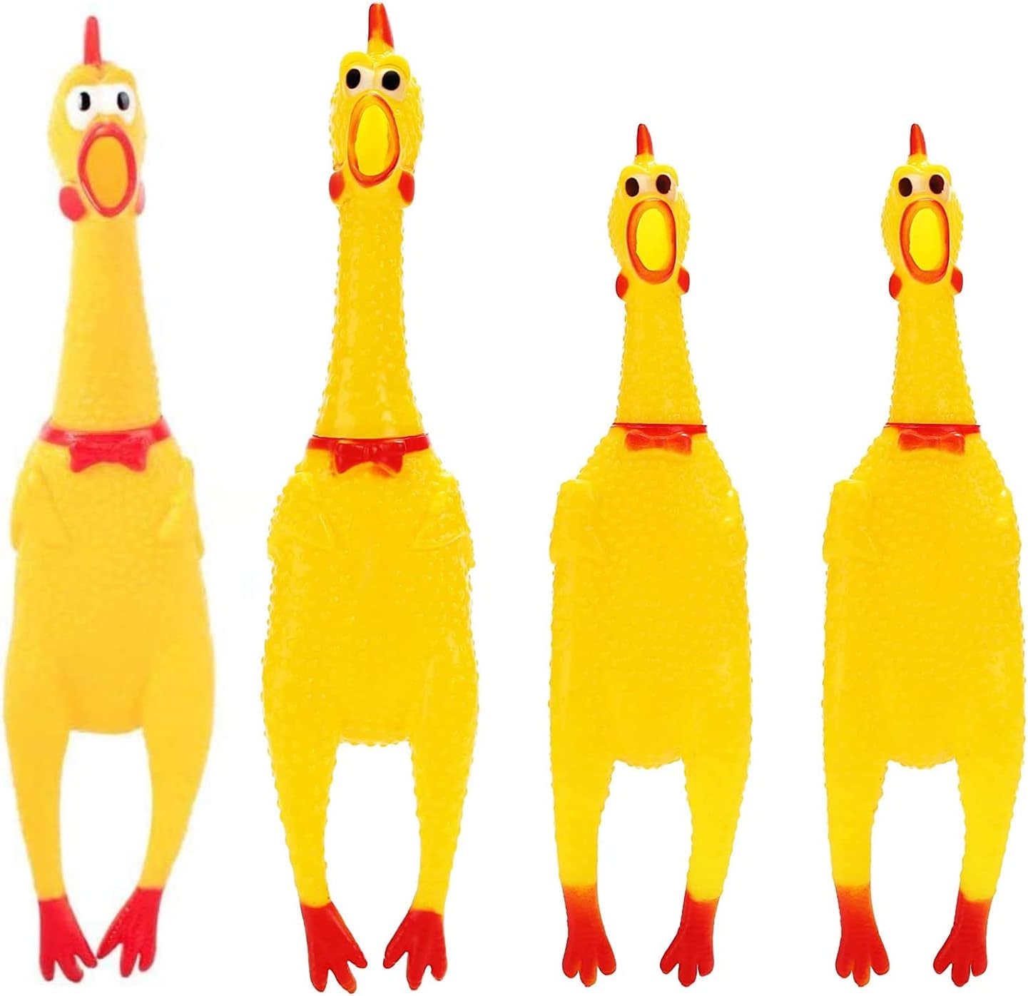 POPLAY 4PCS Screaming Chicken, Squeeze Rubber Squawking