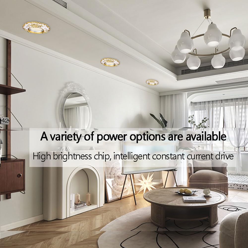 Downlight Empotrado LED Regulable De 4 Piezas, Accesorios De Luz De Techo Redondos con 3000K / 4000K / 6000K Ajustables, Luces LED De Lata, Diseño De Estilo Europeo para Iluminación Interior