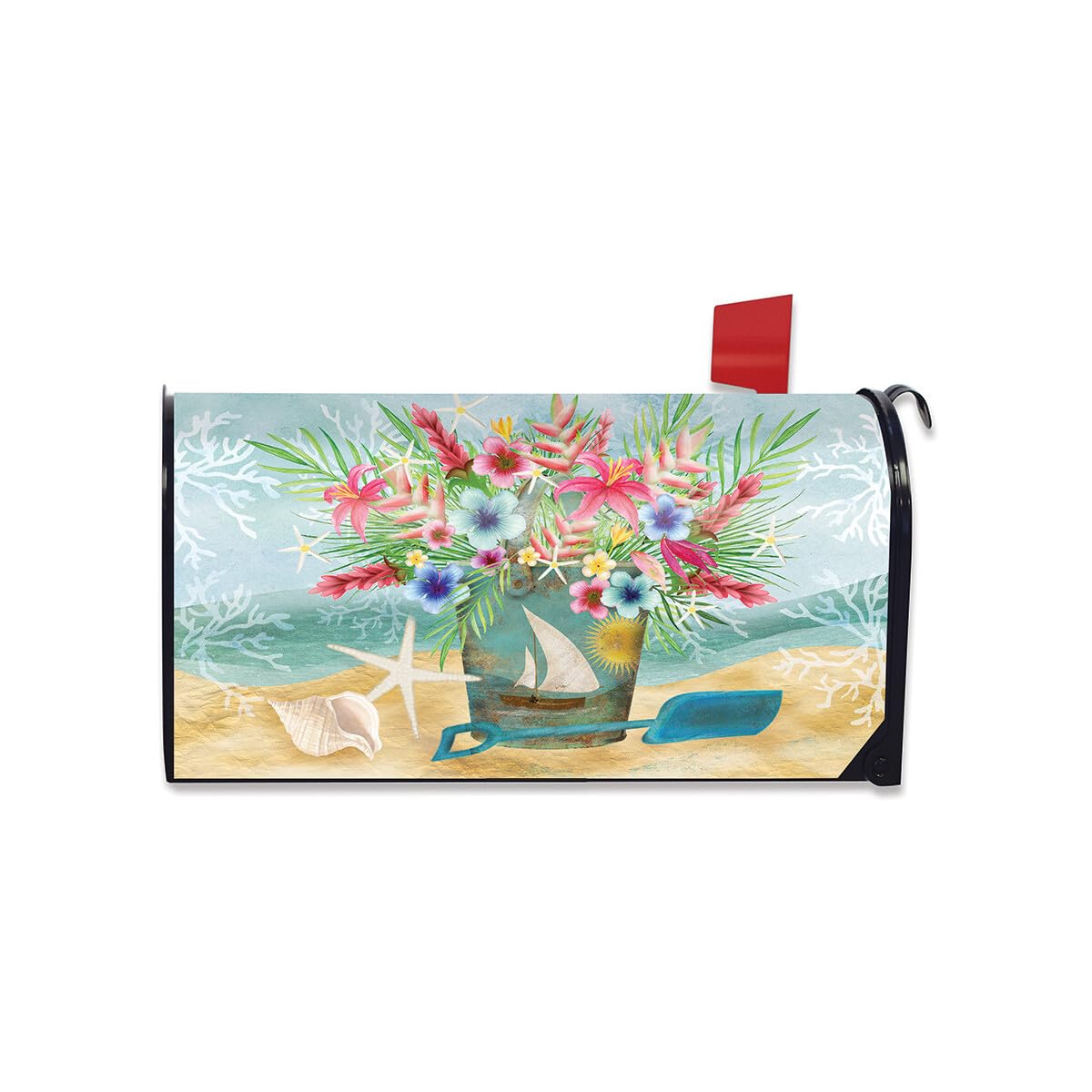 Briarwood Lane Summer Mailbox Cover - Standard Size - Coastal Flowers for Summer Mailbox Cover