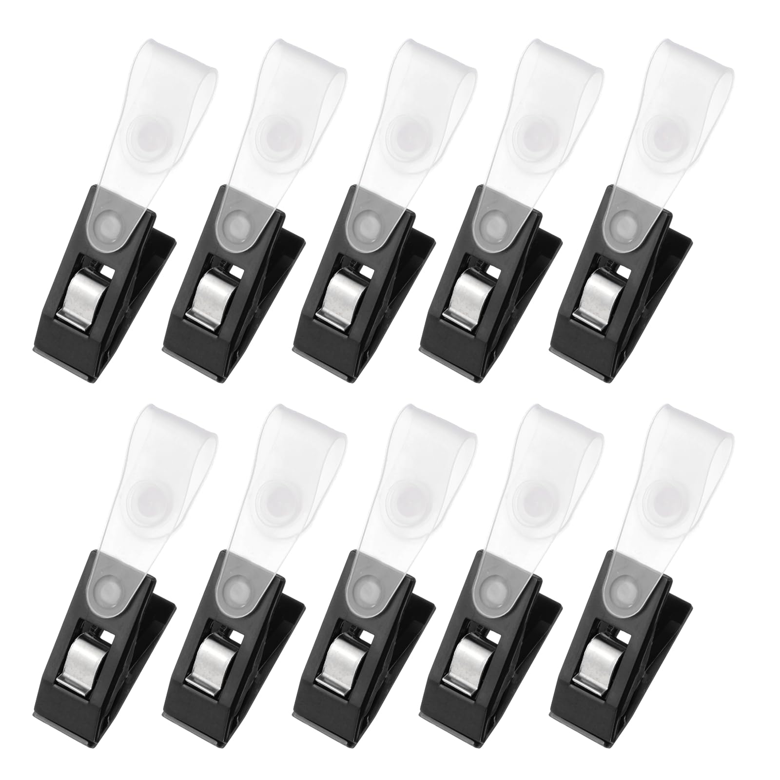 PATIKIL Garden Flag Clips, 10 Pcs Garden Flag Stoppers Anti-Wind Plastic Small Flagpole Holder Outdoor Yard Accessories for Party Wedding Decoration, Black