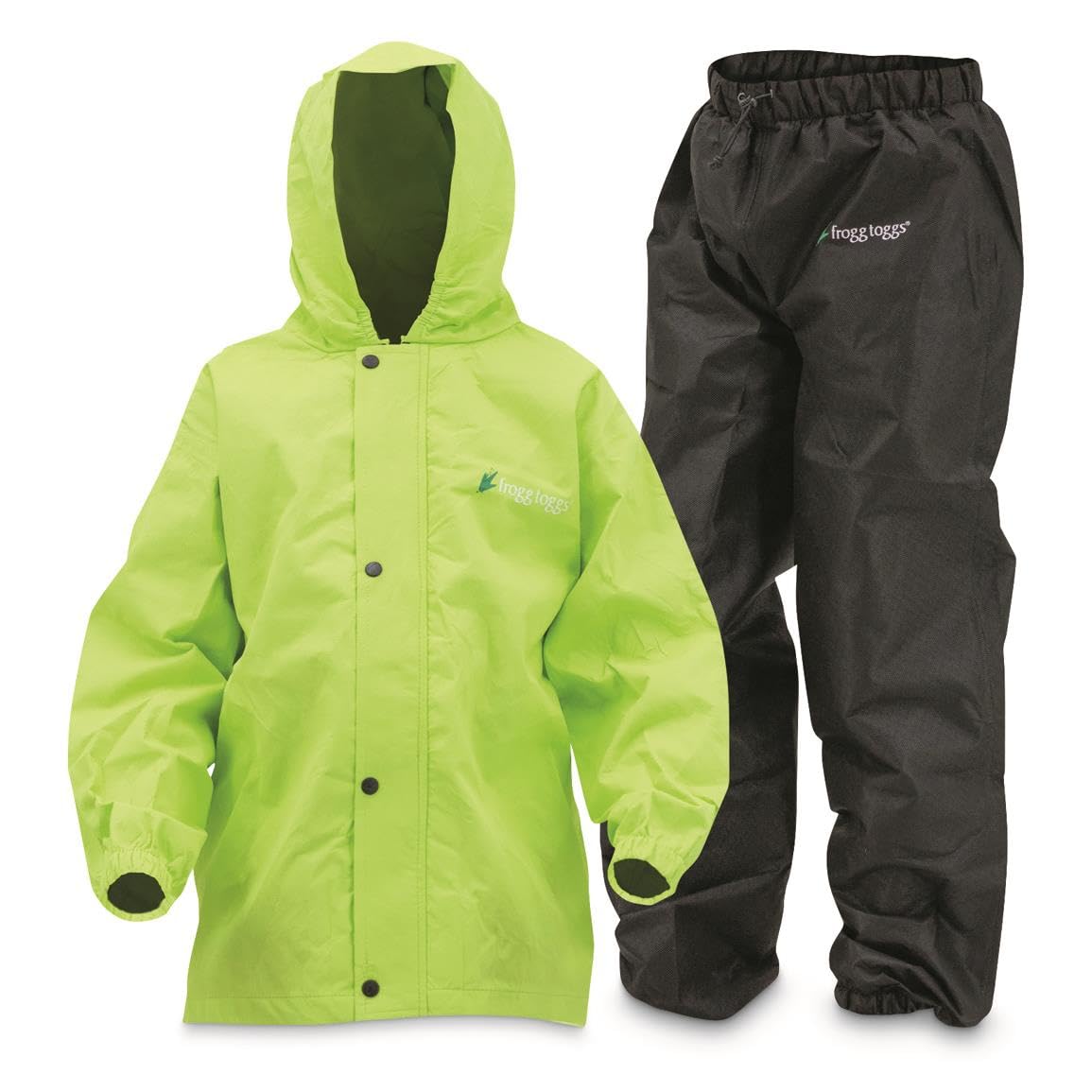 FROGG TOGGS Kids' Waterproof Polly Woggs Rain Suit Hi-Vis Green Youth Medium