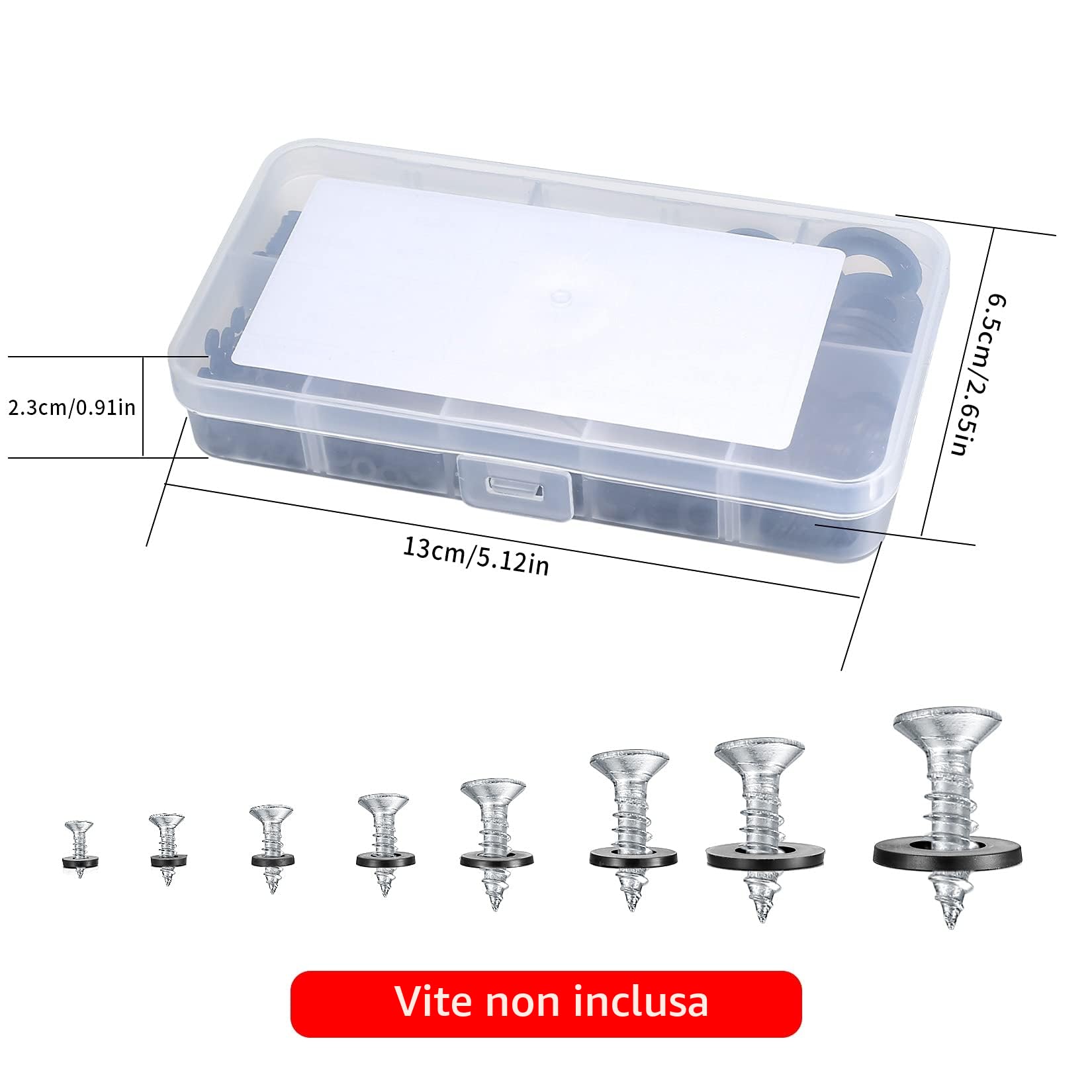 500 Pezzi Rondella Piatta in Nylon, Piatte Guarnizione, Guarnizioni Idrauliche, Kit Distanziatore Rondella Distanziatrice - M2/M2.5/M3/M4/M5/M6/M8/M10 (A-nero)