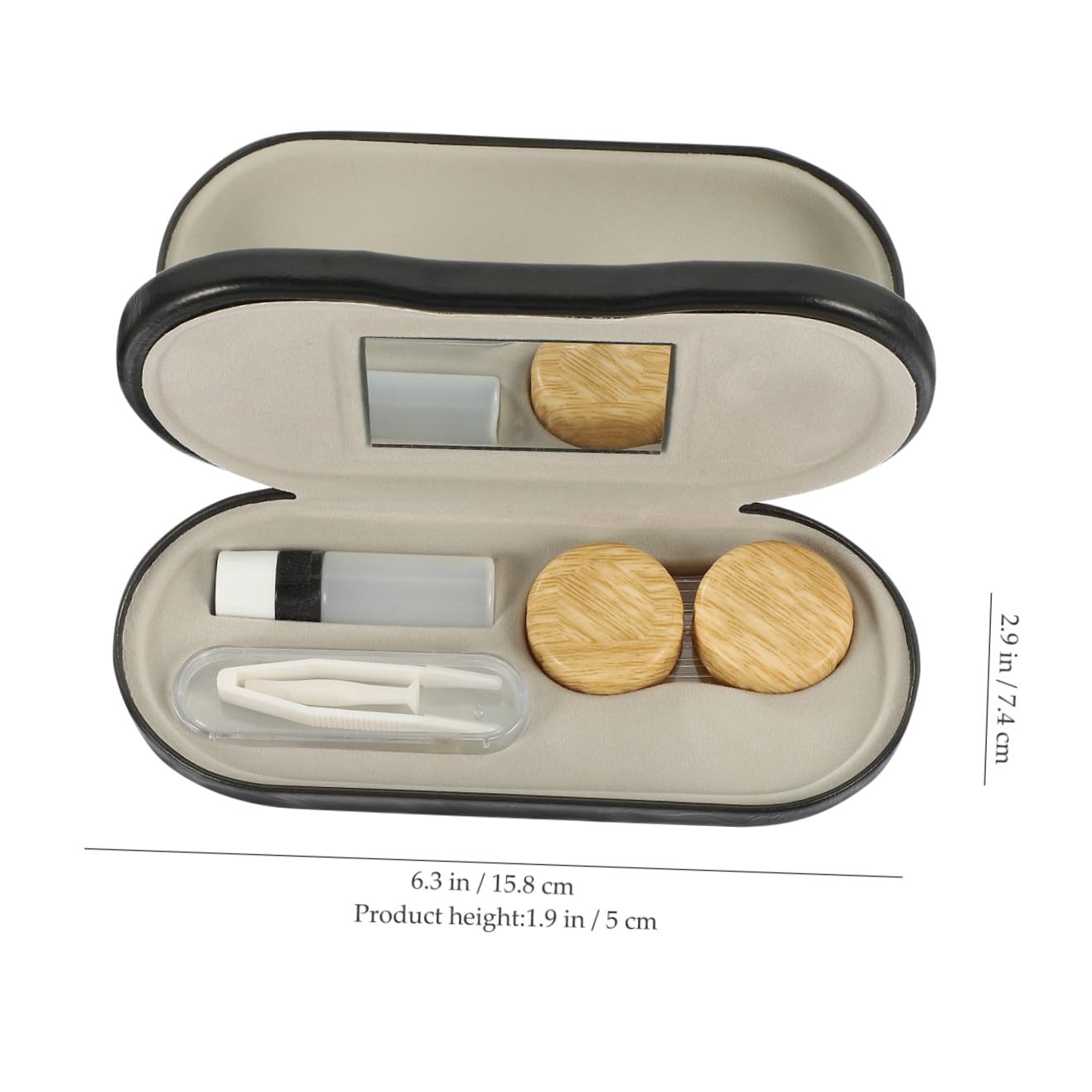 BESTonZON Astuccio per Occhiali Doppio Strato in Pelle Pu e Metallo, Custodia Pieghevole Portatile per Lenti Organizer Multiuso per Occhiali da Vista da Sole