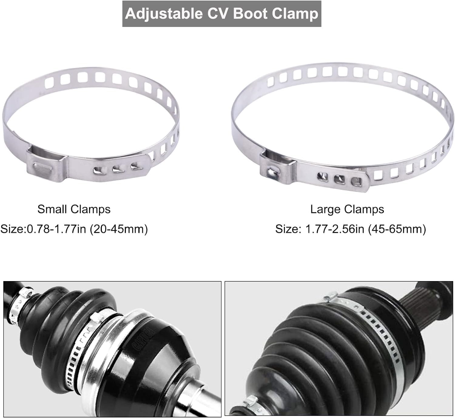 CV Boot Clamp Pliers Kit 10Pcs, with Built-in Cutter, Universal for Most Cars ATVs, CV Axle Boot Repair Tool Set with 8 Clamps 2 Pliers