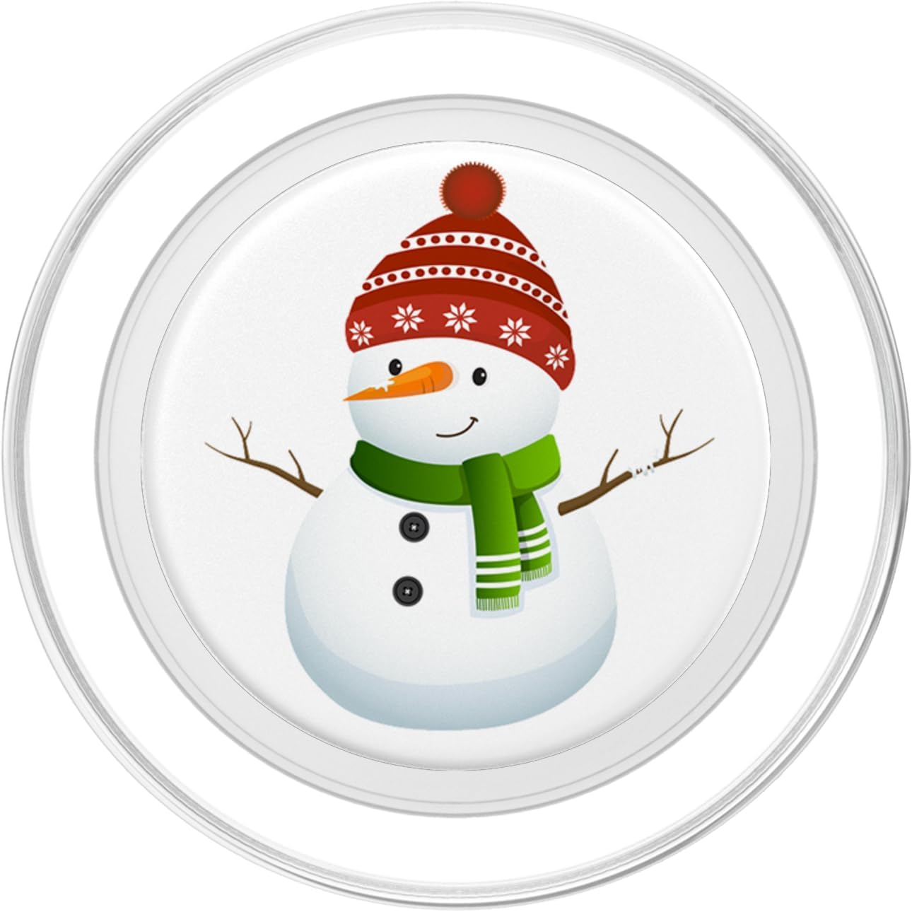 Snowman Wearing Green Scarf Funny Christmas Winter Holiday PopSockets PopGrip for MagSafe