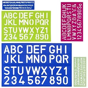Kesote 5 sjablonen lettersjablonen cijfers, alfabet belettering handwerk kunststof herbruikbaar voor kinderen knutselen…