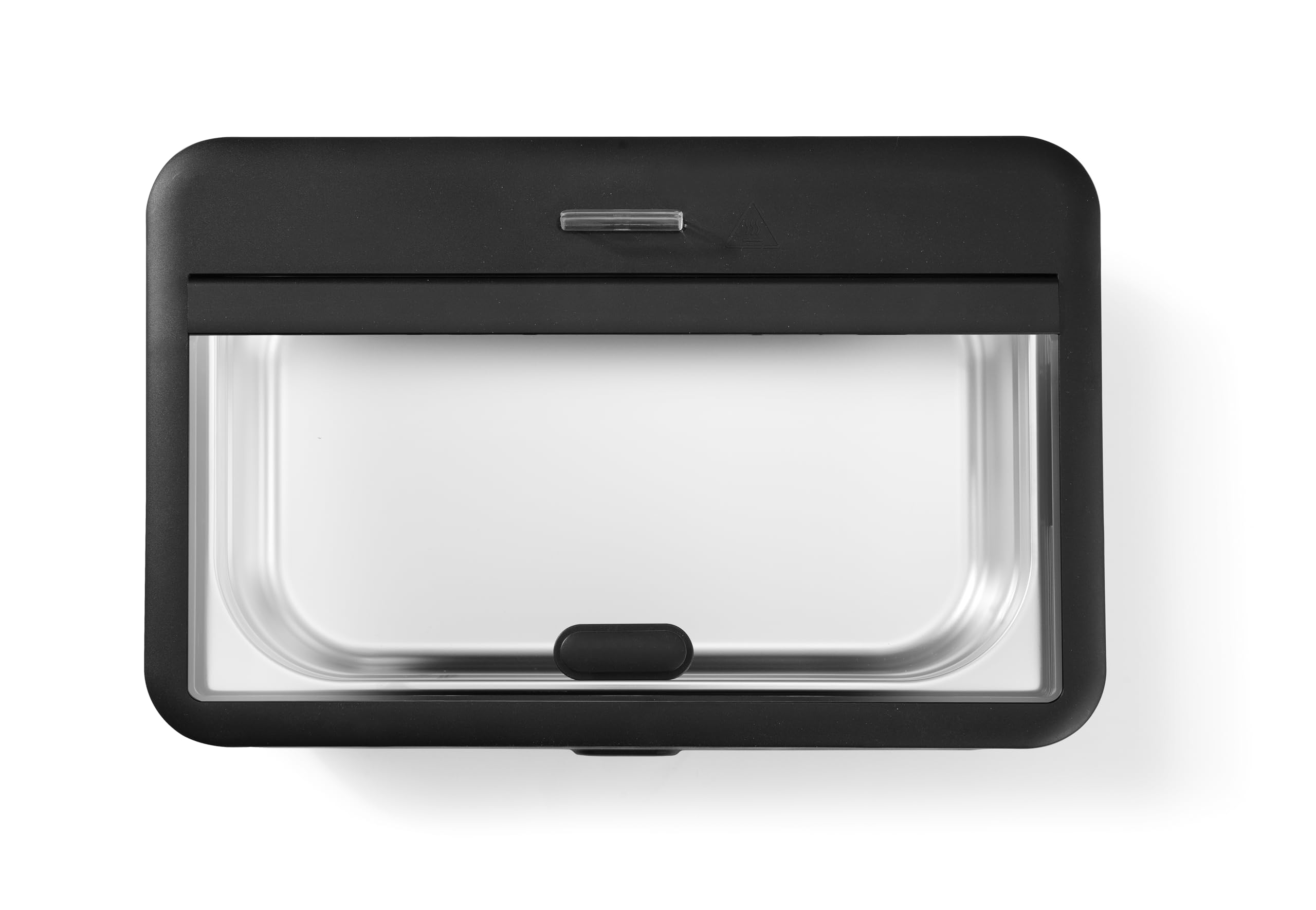 HENDI Chafing dish elettrico UNIQ per buffet, GN 1/1, 12,5L, 35-85°C, 220-240V, 700W, 607x402x(H)245mm, alluminio, acciaio inox, PP, vetro temperato, nero