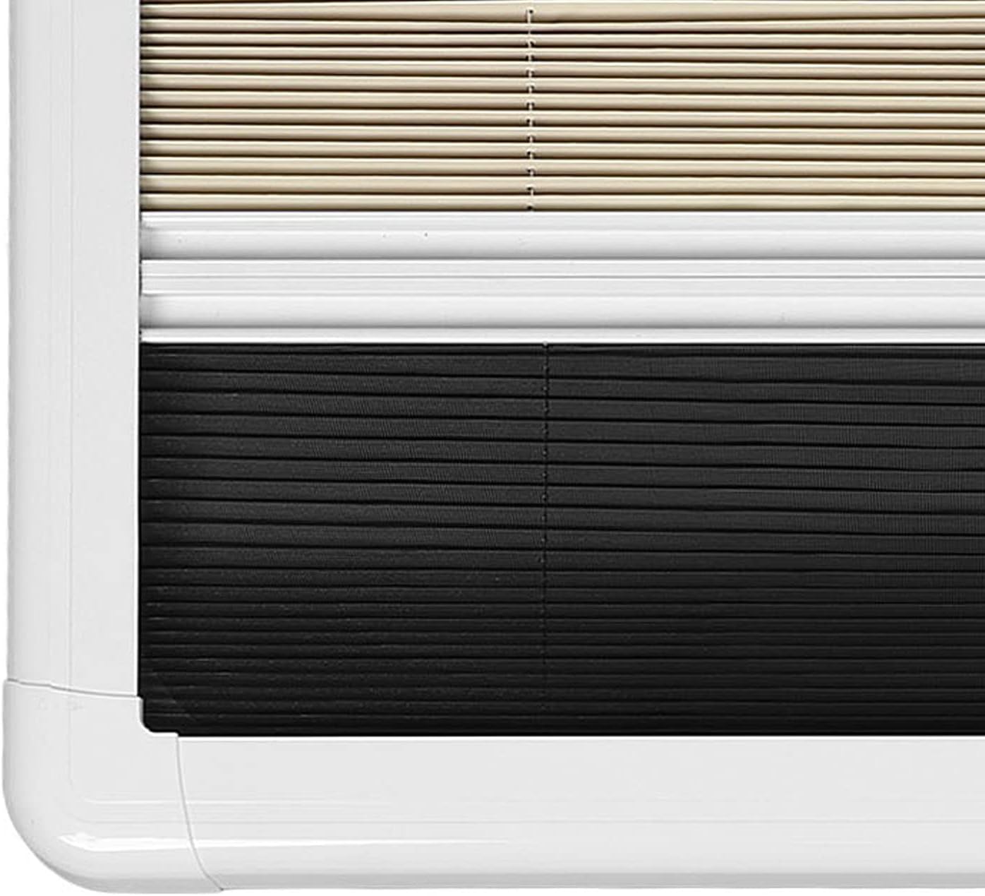 RV Push Out Window, Aluminum Alloy Frame Double Layer Acrylic Glass with Screen Sunshade Privacy Curtain for Motorhomes Campers Mobile Homes