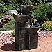 Sunnydaze 3-Tier Burning Bowls Outdoor Fire and Water Fountain, 34-Inch