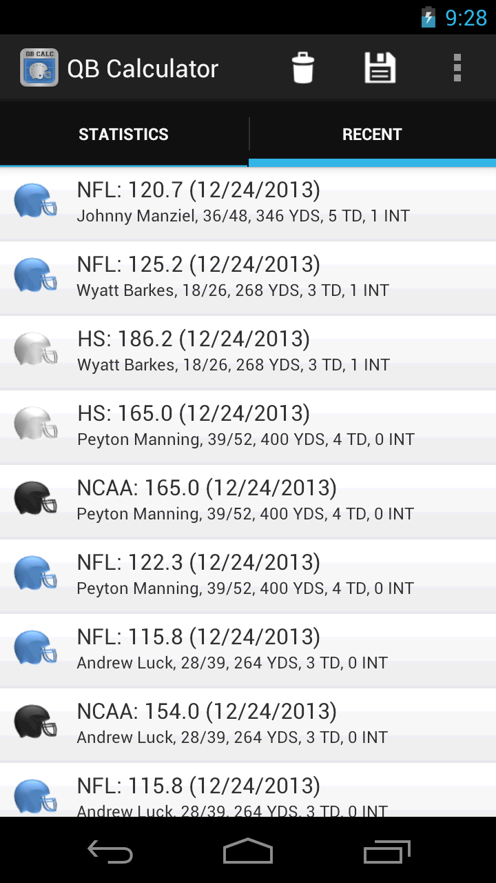 QB Rating CalculatorAmazon.deAppstore for Android