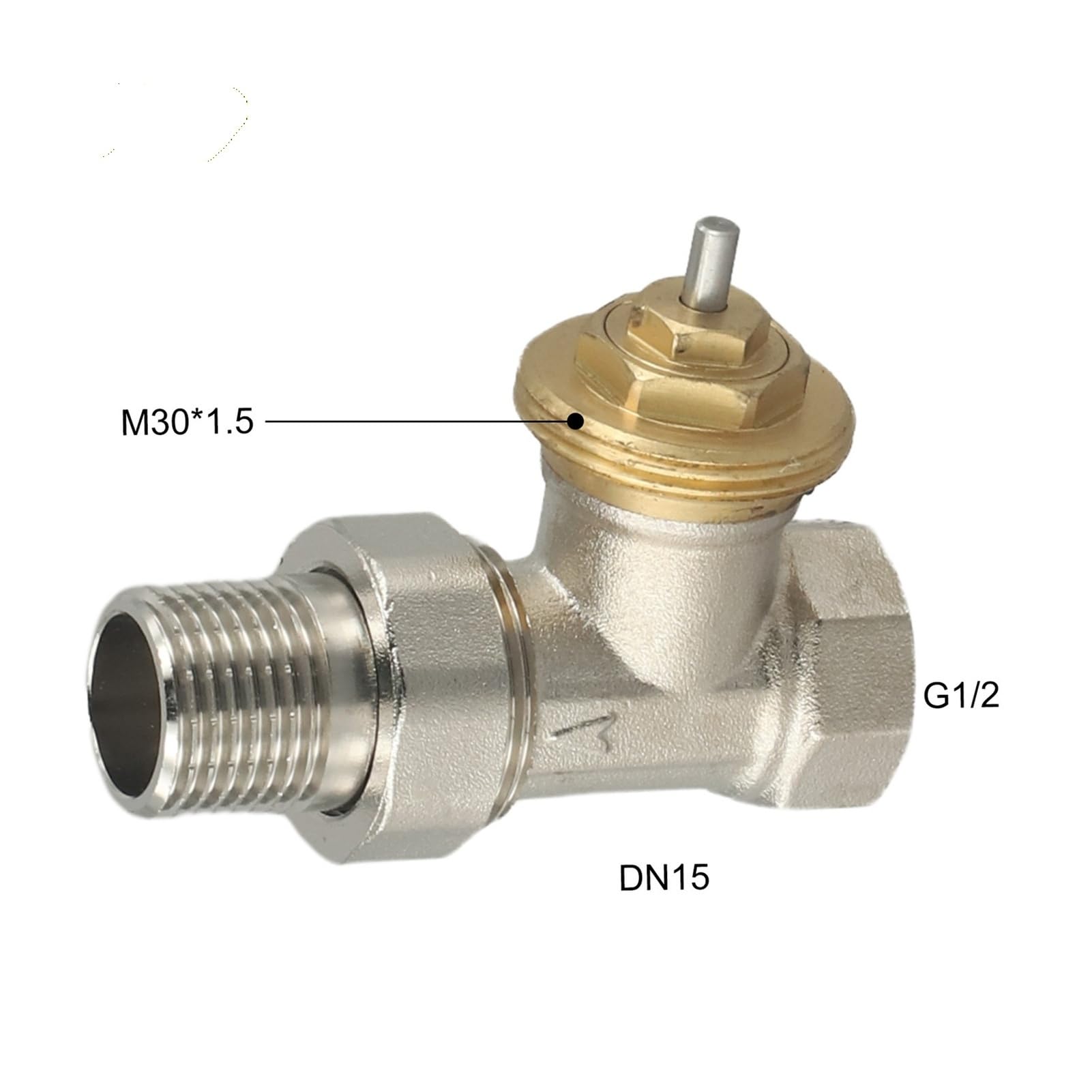 Valvola di regolazione termostatica in ottone DN15/DN20/DN25 da 1 pz senza testa nichelata(DN20)