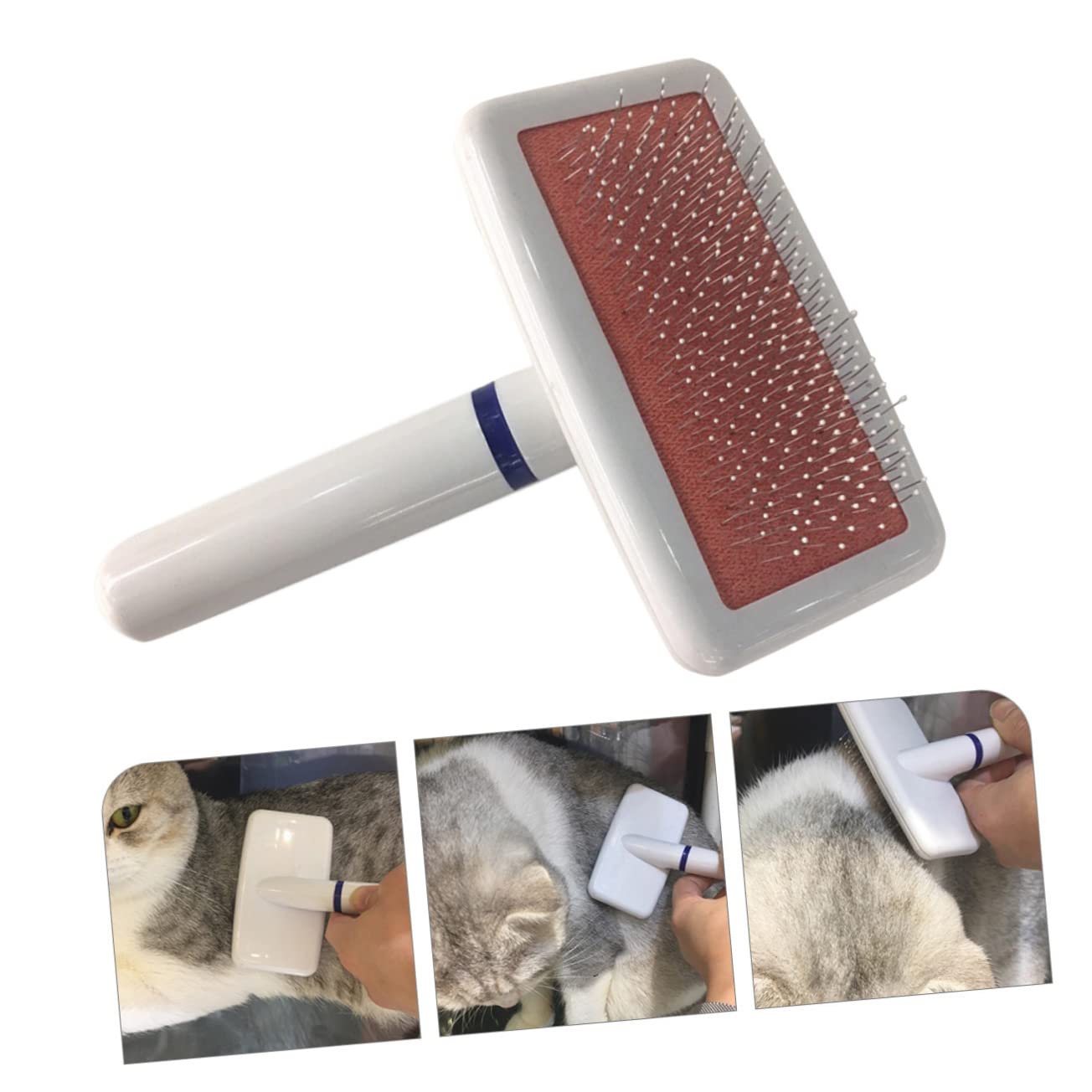 Happyyami 4piezas Cepillo Para Mascotas Profesional Cepillo Deshedding Para Perros y Gatos Ligero y Compacto Para Pelo y Rizado Masaje Relajante y Eliminación De