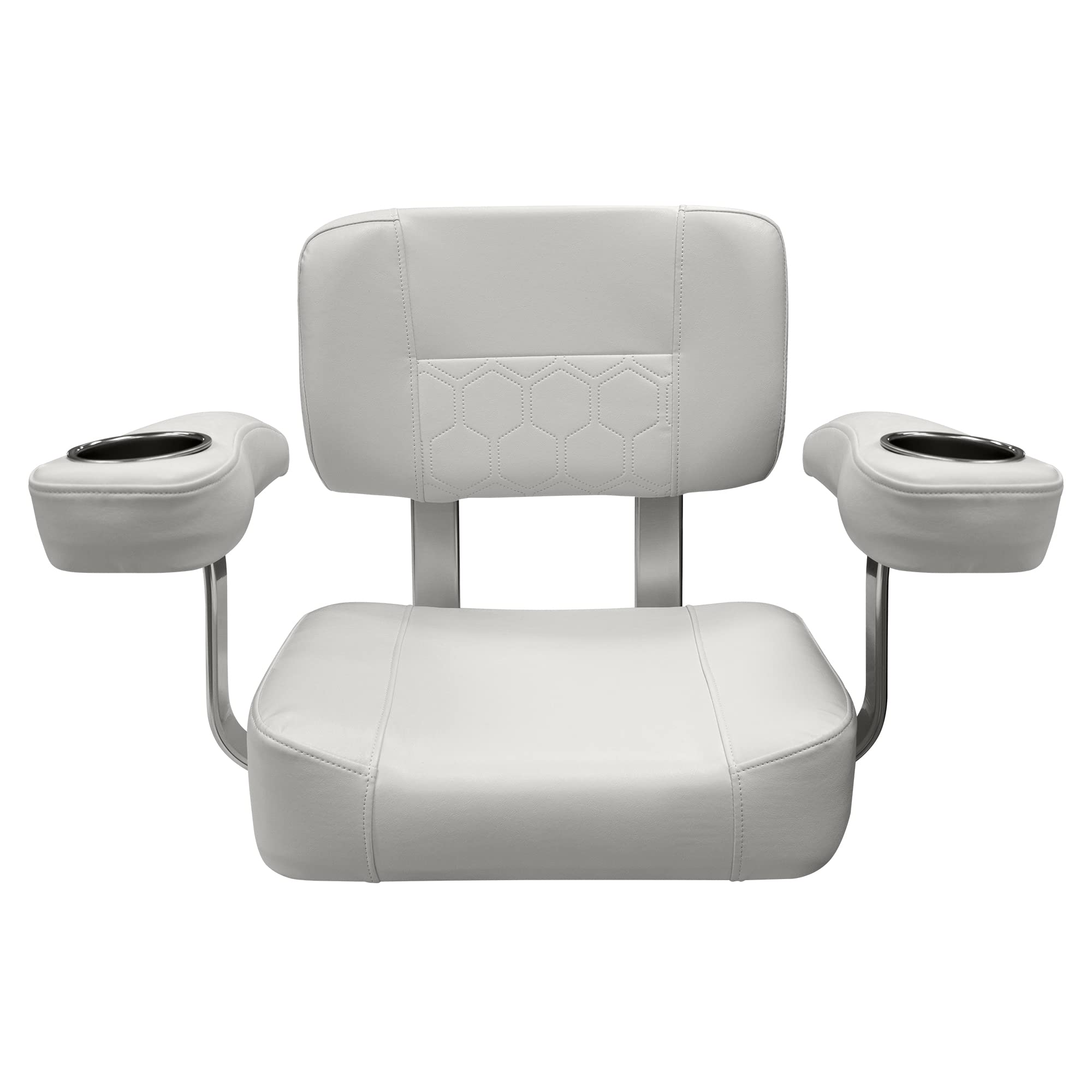 Wise 3366-784 Offshore Series Deluxe Helm Chair with Oversized Arm Rests and Stainless Cupholders, Brite White