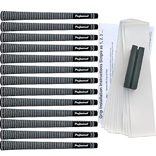 Pro Velvet Standard Black/White Golf Grip Kit (13 Grips Amazon.in
