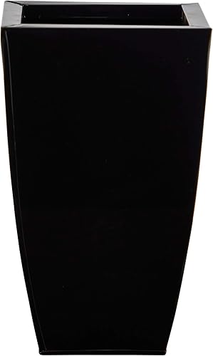 Nearly Natural Maceta cuadrada de metal cónico de 13 pulgadas