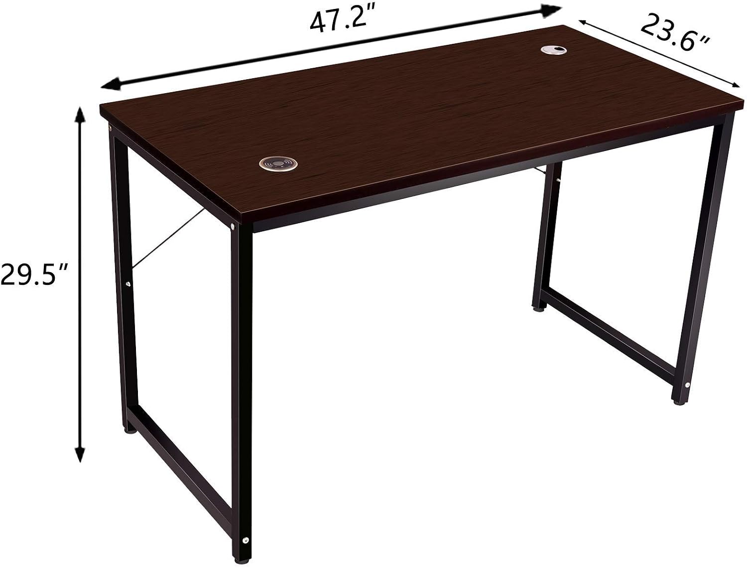 Tangkula 47.5" Computer Desk, Modern Style Writing Study Table with 4 Tier Bookshelves, Home Office Desk, Compact Gaming Desk, Multipurpose PC Workstation