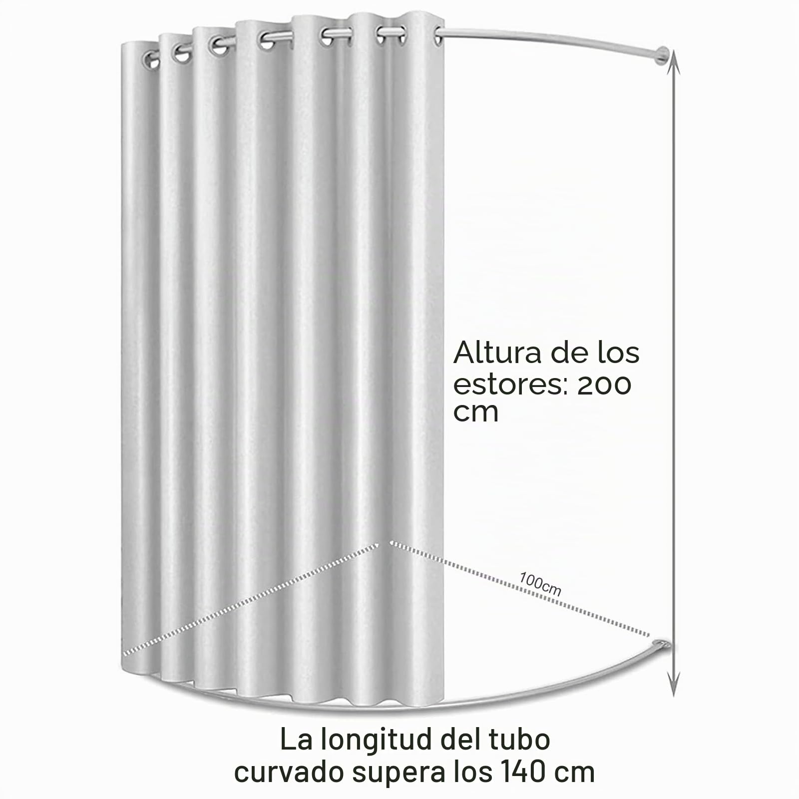 Vestidor para Tienda de Ropa de 100 cm - Utilizado en Centro Comercial y Oficina, Protección de Privacidad y Divisor de Habitaciones, Incluye Cortina de Sombreado y Barra Colgante