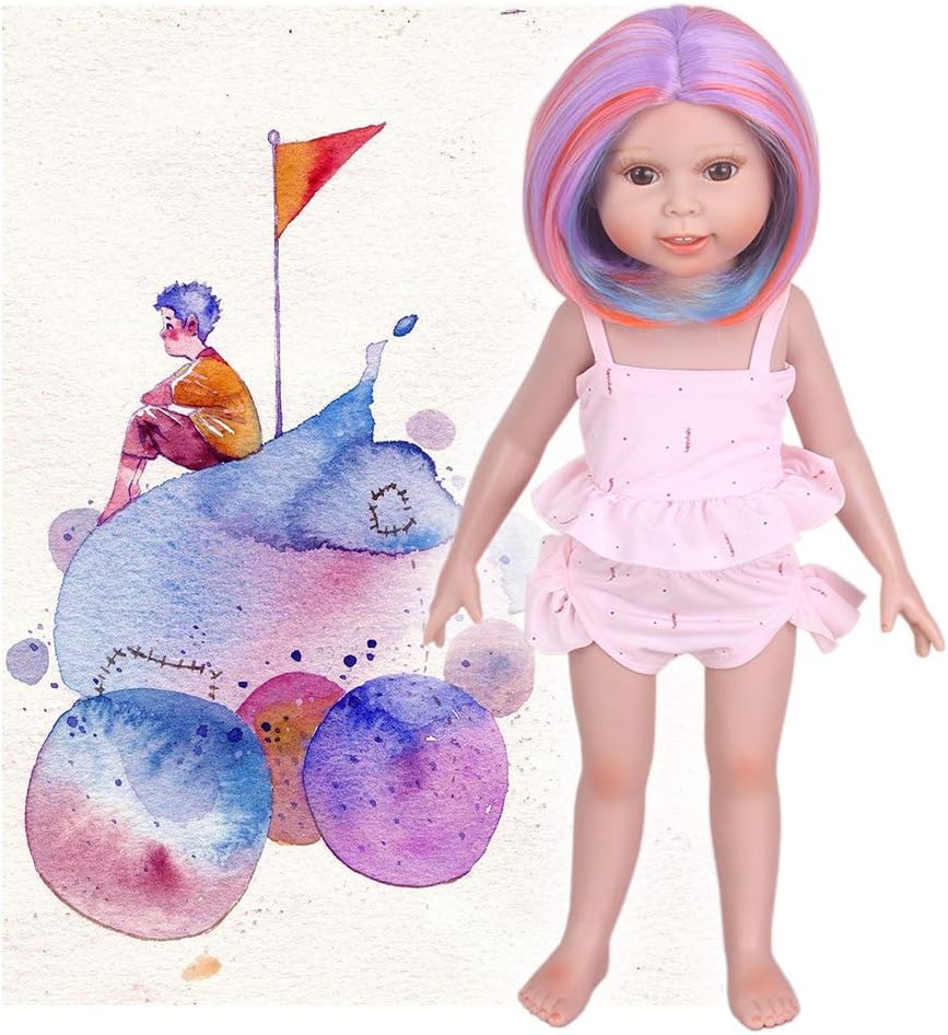 STfantasy Doll Wig for 18 Inches American Girl Doll AG OG Journey Girls Gotz My Life Ombre Bob Short Synthetic Hair Girls Gift