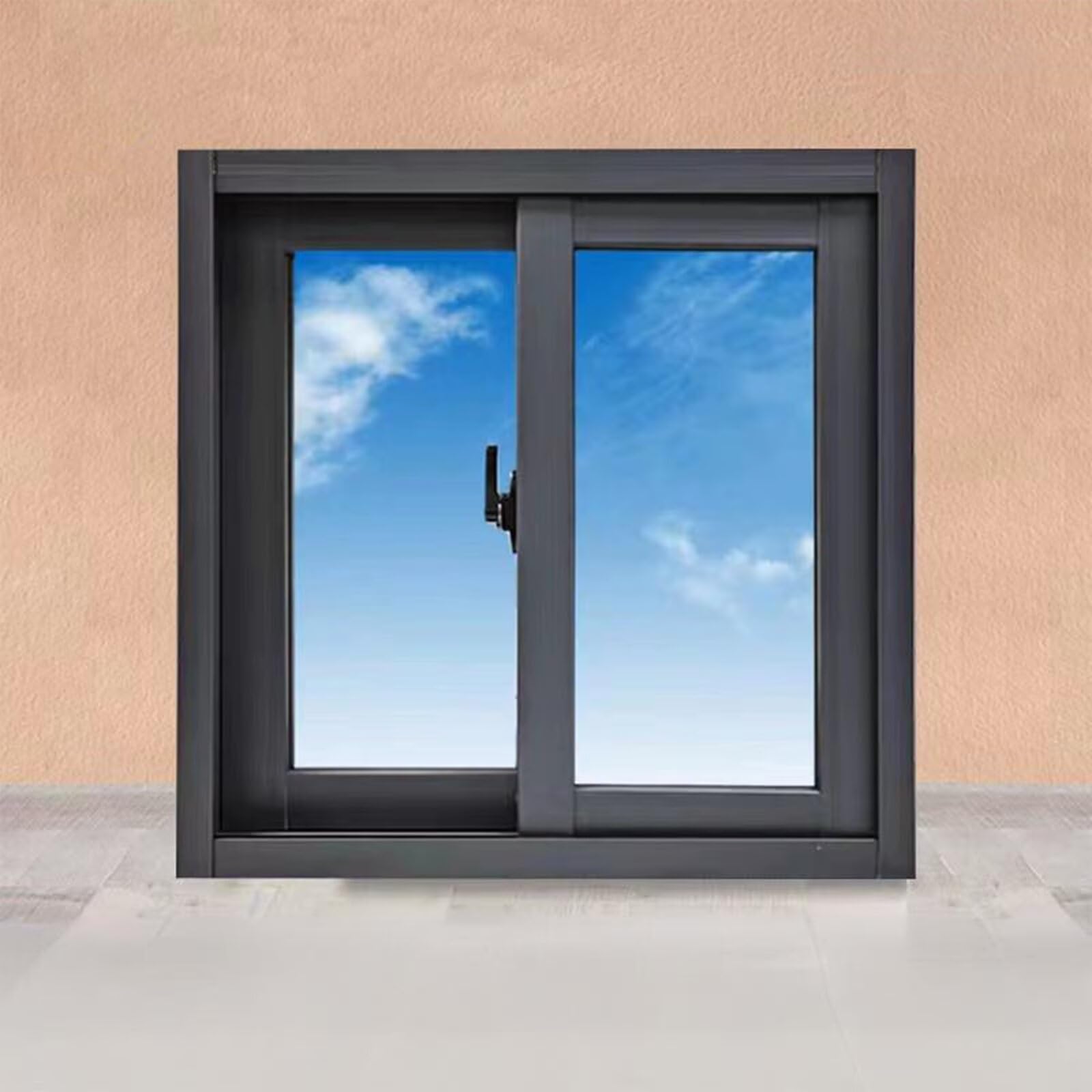 Ventana deslizante horizontal de vinilo blanco con vidrio templado resistente