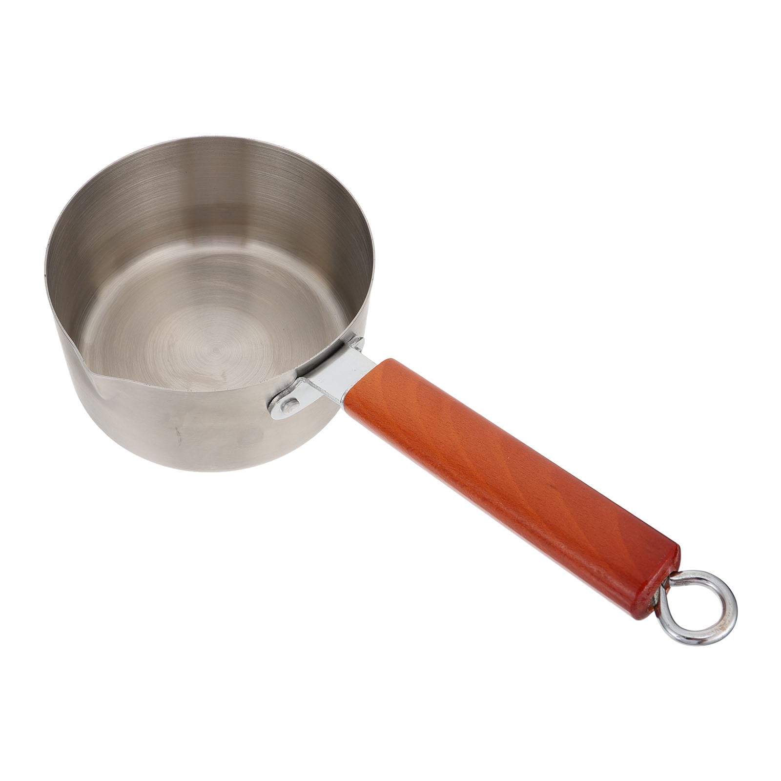 Cacerola antiadherente de acero inoxidable Gatuida con mango de madera para leche y sopa