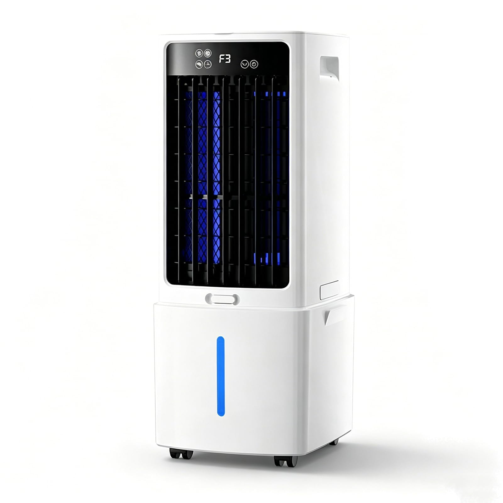 Raffrescatore Evaporativo 3-in-1, Serbatoio Acqua 12L, 3 Velocità, Ventilatore di Raffreddamento Evaporativo con Telecomando, 3 Modalità Vento, per Soggiorno, Garage, Giardino