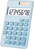 Vista 1 de Calculadora básica, mini calculadoras de escritorio de tamaño de bolsillo para escuela, oficina, hogar (azul claro)
