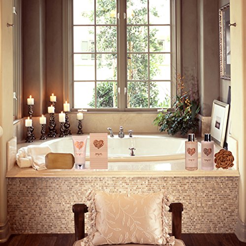 Spa Gift Basket – Bath And Body Set With Vanilla Fragrance By Lovestee - Bath Gift Basket Includes Shower Gel, Body Lotion, Hand Lotion, Bath Salt, Eva Sponge And A Bath Puff #TOP6