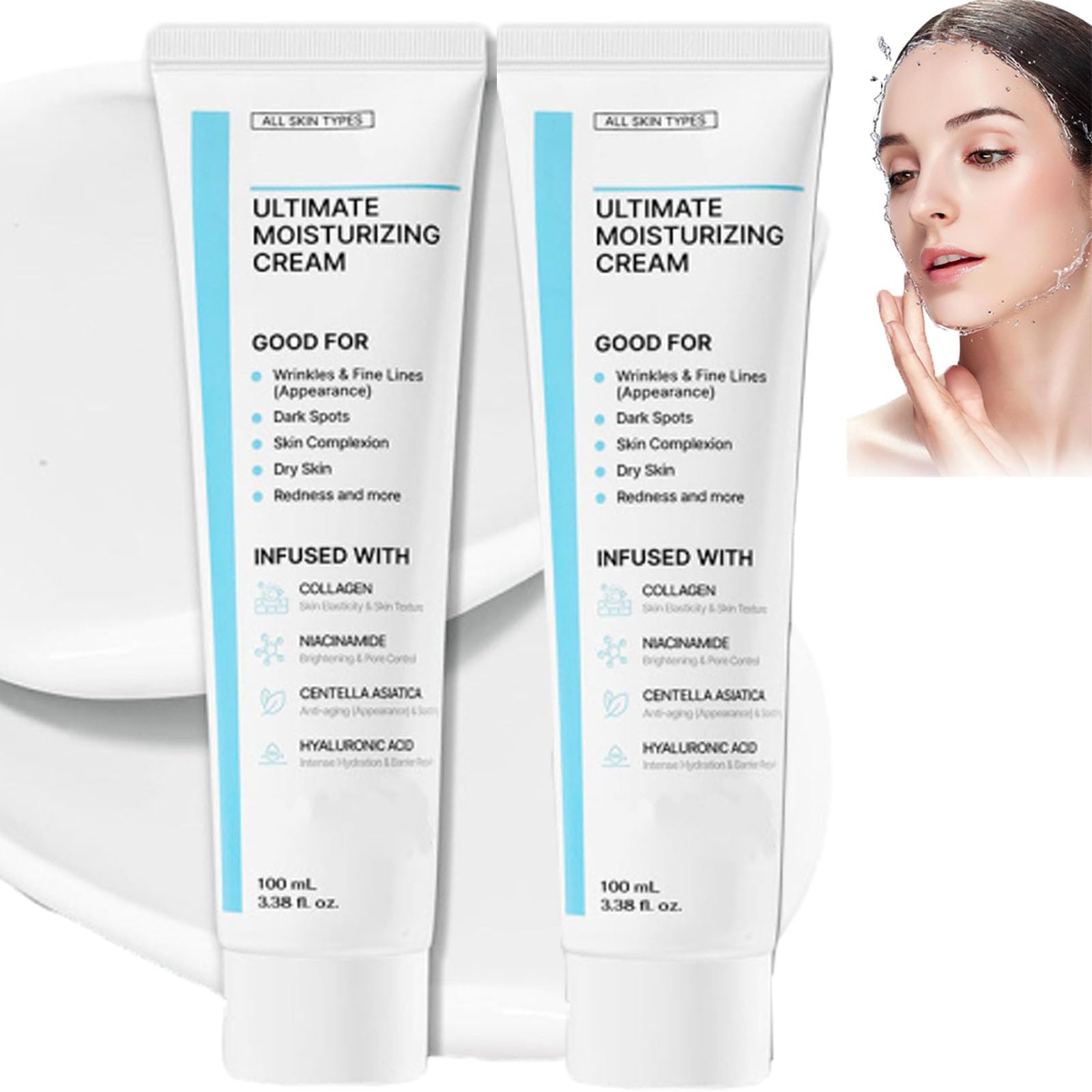Nida Youthful Formula Moisturizing Cream, Nida Crema Coreana, Nida Youthful Ultimate Crema Coreana, Nida Cream Korean, Calming & Repairing Face Moisturizer for Sensitive Skin (2PCS)