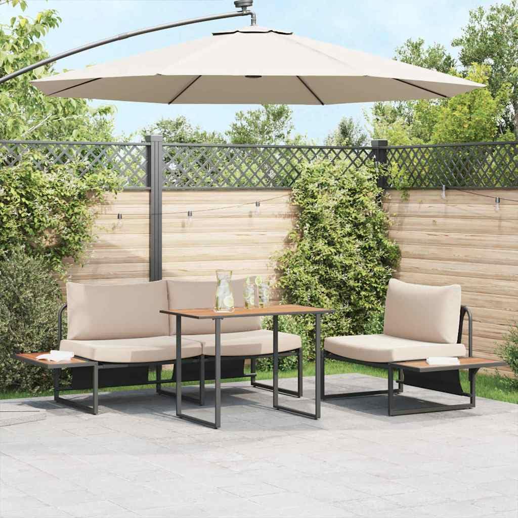 Tavolo da Giardino Marrone in Legno e Acciaio 100x55x70 cm | Ideale per pranzi all'aperto sul terrazzo, questo arredo offre un piano spazioso e una struttura stabile.